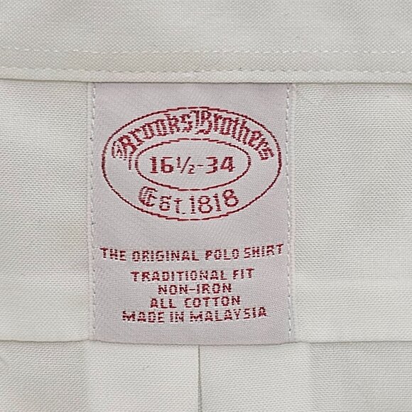 NWT Brooks Brothers Traditional Fit Non-Iron Button Down 16.5  34 - Picture 4 of 5